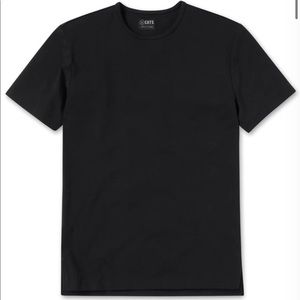 Black Split Hem Crew-Neck T-Shirt